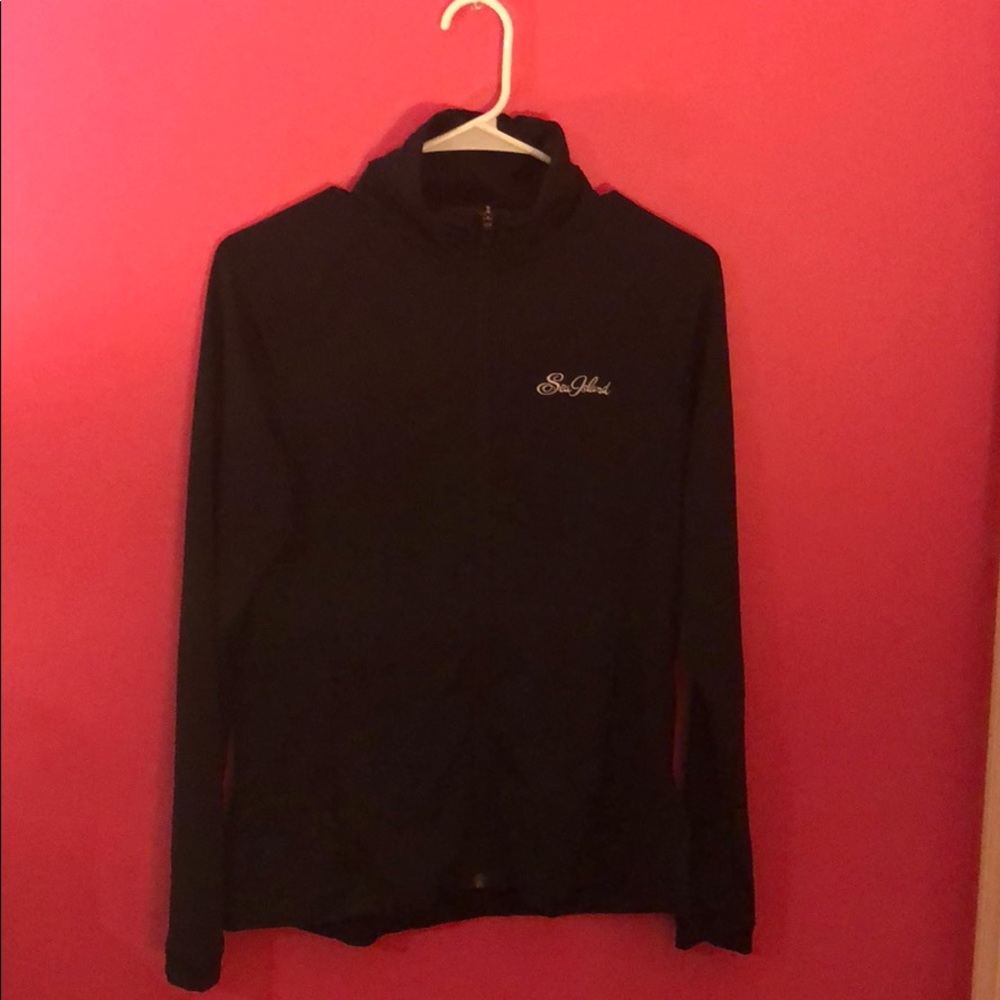 Peter Millar full zip jacket with Sea Island logo
